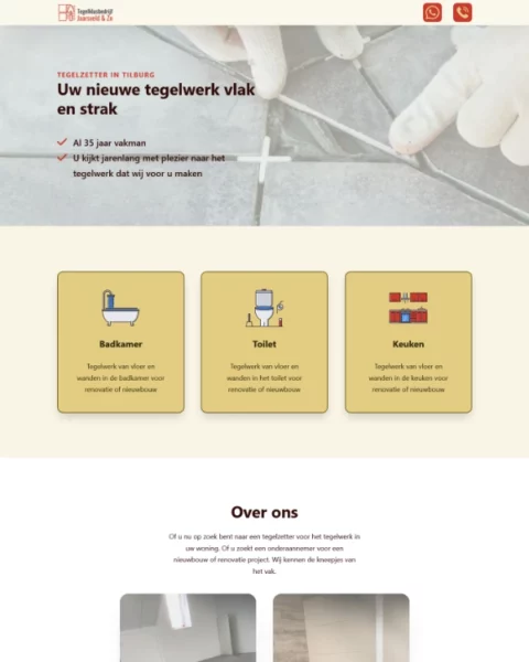 Website kleinbedrijf Tegelzetter Jaarsveld in Tilburg