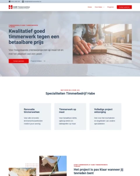 Website voor ZZP Habe Timmerwerken in Tilburg