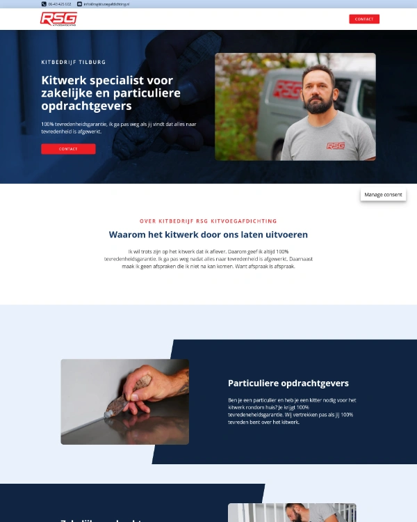 Website voor ZZP Kitbedrijf RSG in Tilburg