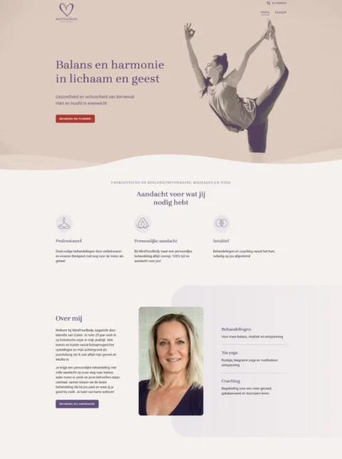 Website gemaakt voor MindYourBody Amstelveen